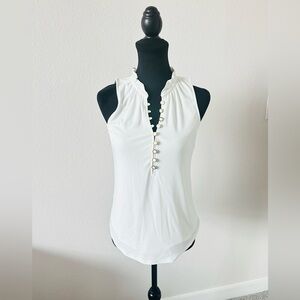 WHBM Gold Button Front Tank Top Size XS 🌻NWT